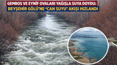 Konya’nın Derebucak ilçesindeki Gembos Ovası yoğun yağış ve eriyen kar