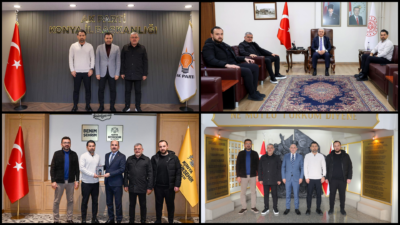 Konyaspor Başkanı Ömer Atiker ve beraberindeki heyet; Konya İl Emniyet