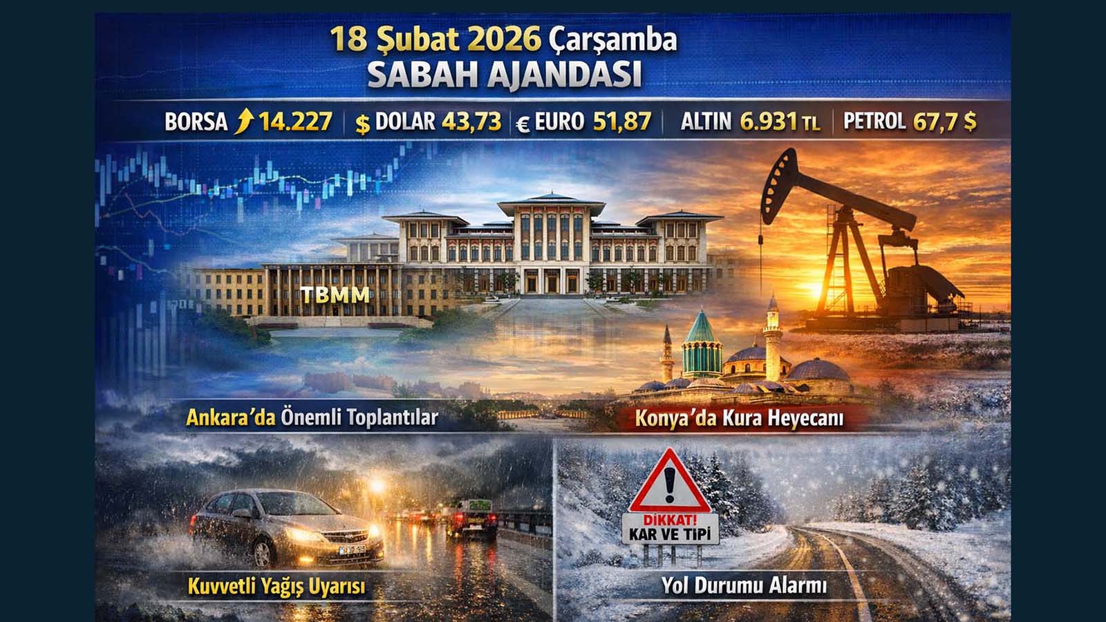 Türkiye 18 Şubat 2026 Çarşamba gününe; piyasalarda temkinli açılış, Ankara’da