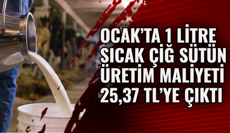 TÜSEDAD, Ocak ayı için 1 litre sıcak çiğ süt üretim