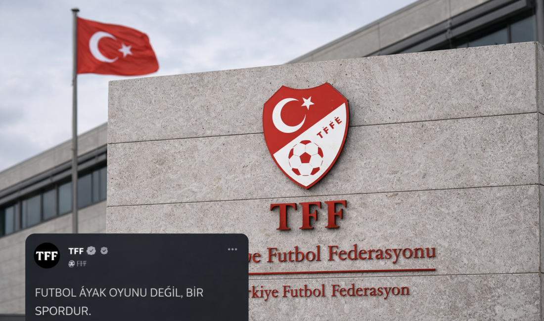 TFF’nin X hesabından paylaştığı “FUTBOL AYAK OYUNU DEĞİL, BİR SPORDUR.”