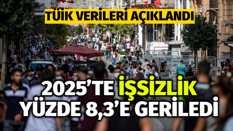 Türkiye’de işsizlik oranı 2025 yılında bir önceki yıla göre 0,4
