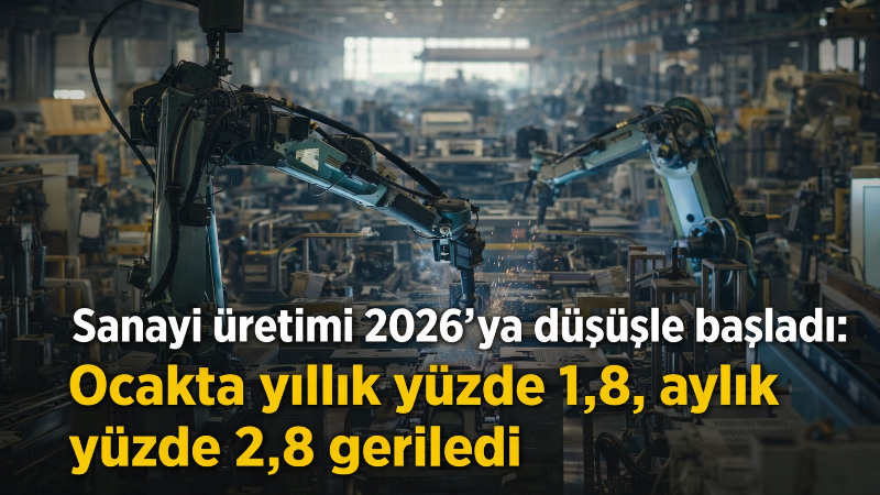 Sanayi üretimi yıllık %1,8 azaldı. Sanayinin alt sektörleri (2021=100 referans