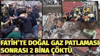 İstanbul’un Fatih ilçesinde patlama sonrası çöken iki binanın enkazından çıkarılan