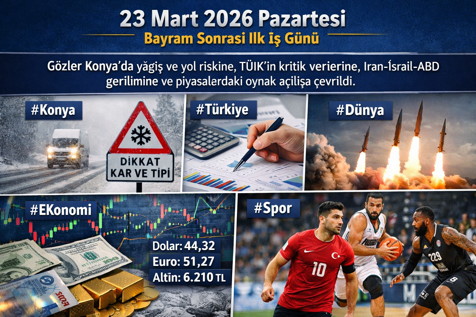 Bayram sonrası ilk iş gününde gözler Konya’da yağış ve yol