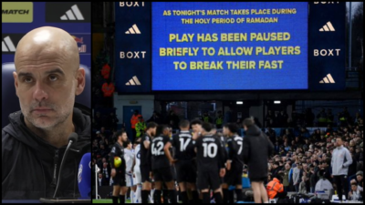 Manchester City Teknik Direktörü Pep Guardiola, Leeds United tribünlerinden Ramazan’da