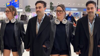Milano Moda Haftası dönüşü İstanbul Havalimanı’nda görüntülenen Serenay Sarıkaya ile
