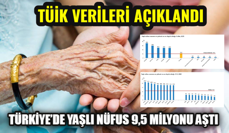 Türkiye’de 65 yaş ve üzeri nüfus 2025 itibarıyla 9 milyon