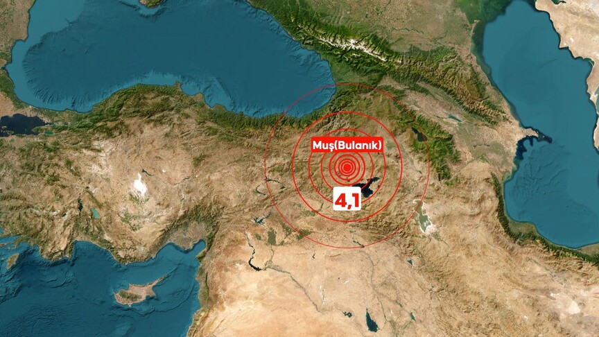 Muş’un Bulanık ilçesinde saat 19.48’de 4,1 büyüklüğünde deprem kaydedildi.