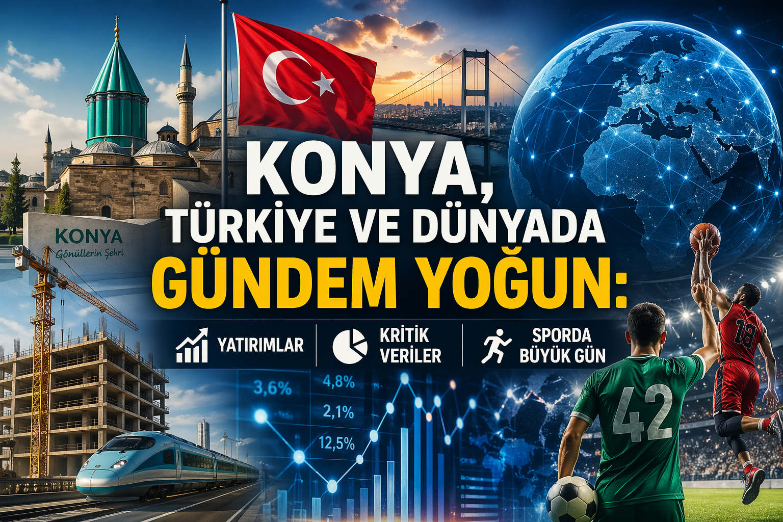 Konya’da 21 Nisan Salı günü belediye yatırımları, ekonomi verileri, hava