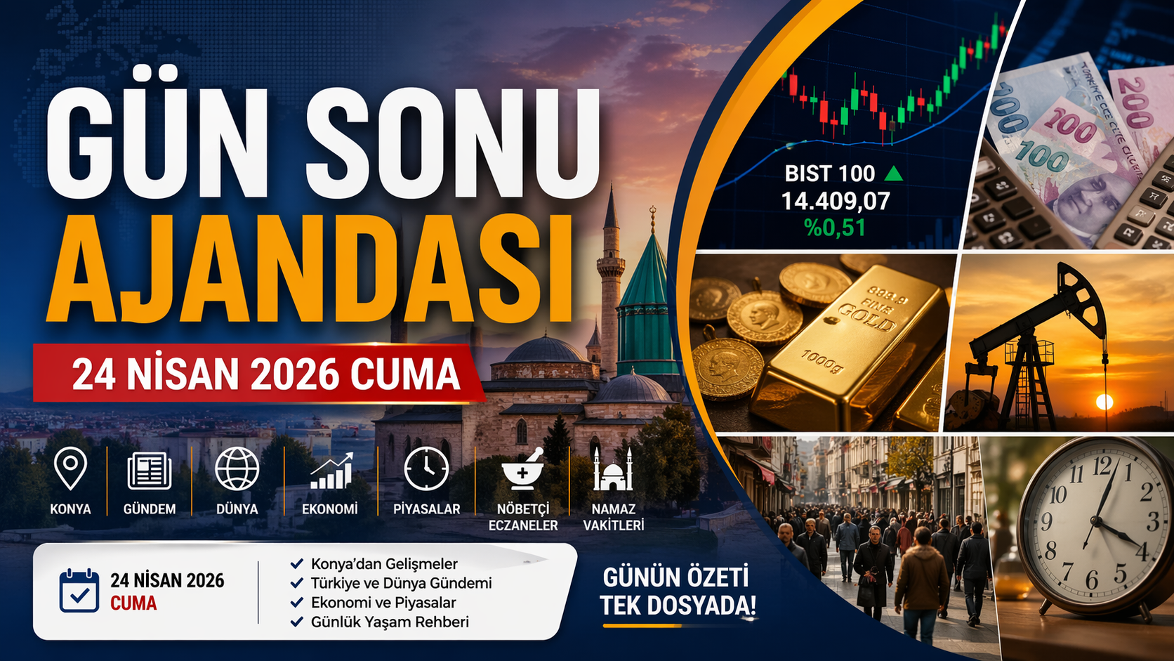 Konya’da yerel hareketlilikten küresel gelişmelere, piyasalardan günlük yaşam verilerine kadar