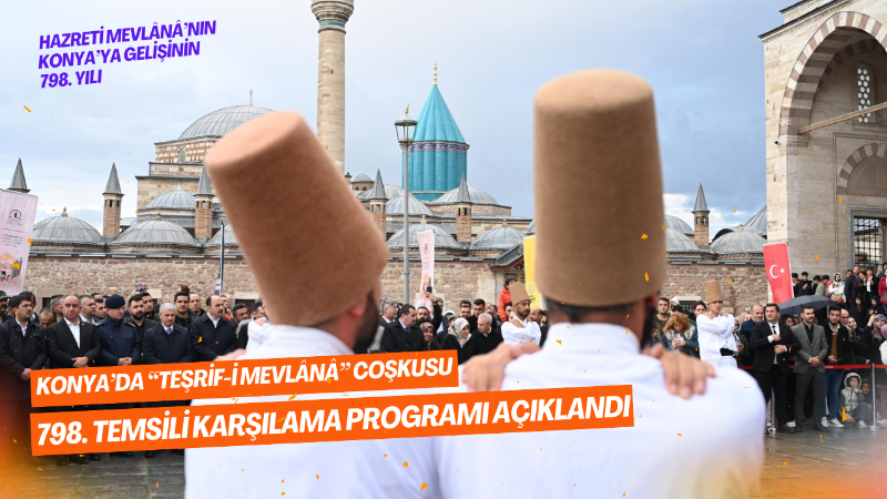 Konya’da Hazreti Mevlânâ’nın gelişinin 798. yılı, kortej yürüyüşünden Türk Yıldızları