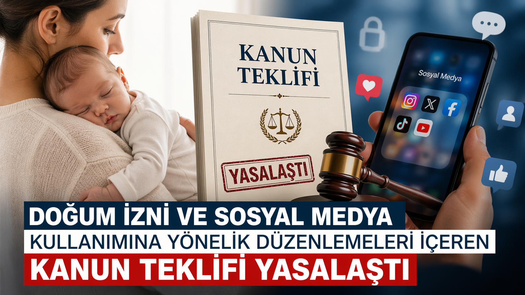 TBMM Genel Kurulunda, doğum izni süresinin uzatılması ile 15 yaş