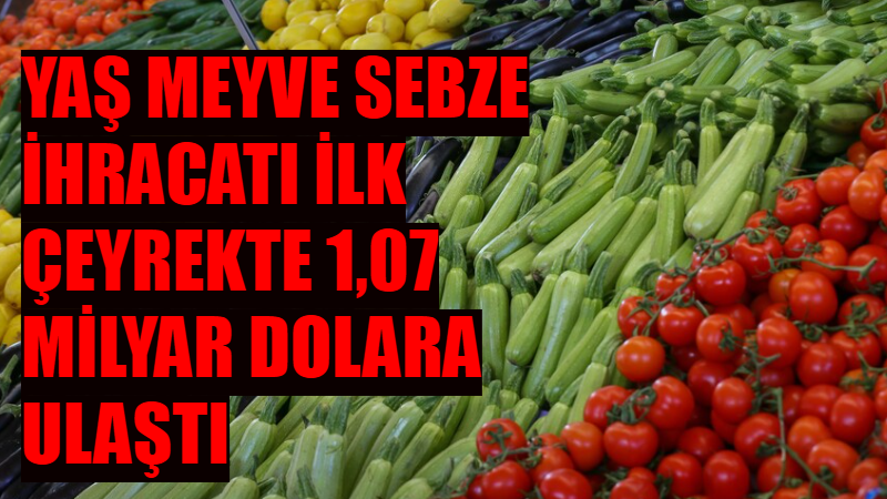 Yaş meyve sebze sektörünün 2026 yılının ilk çeyreğindeki ihracatı geçen