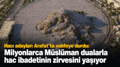 Hac ibadetini yerine getirmek üzere kutsal topraklarda bulunan hacı adayları,