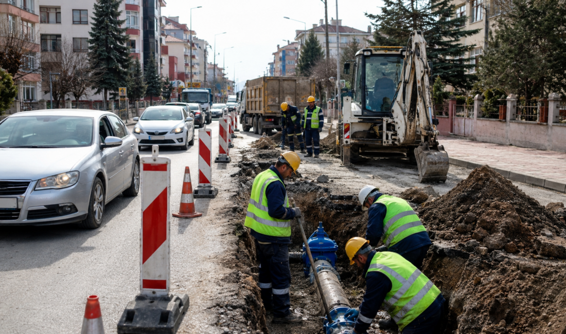 Konya’nın Erenköy Mahallesi Yeni Sille Caddesi’nde yapılacak sel kapanı çalışması