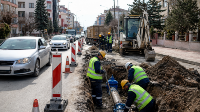 Konya’nın Erenköy Mahallesi Yeni Sille Caddesi’nde yapılacak sel kapanı çalışması