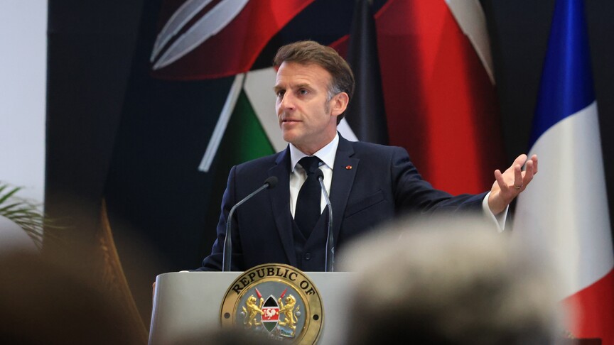 Fransa Cumhurbaşkanı Emmanuel Macron, Nairobi’de düzenlenen Africa Forward Zirvesi’ndeki panelde
