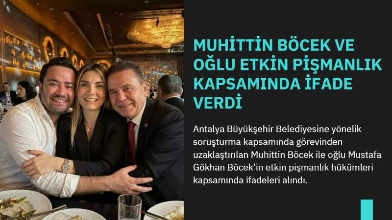 Antalya Büyükşehir Belediyesine yönelik soruşturma kapsamında görevinden uzaklaştırılan Muhittin Böcek