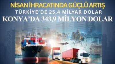 Türkiye’nin genel ihracatı nisanda geçen yılın aynı ayına göre yüzde