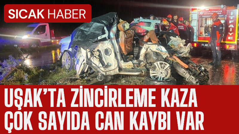 Uşak’ta 1’i yolcu otobüsü, 1’i tır olmak üzere 7 aracın