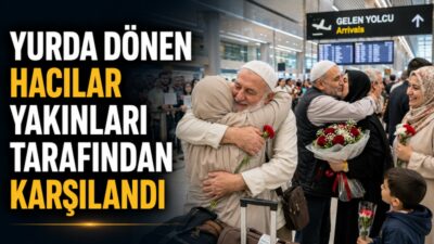 Kutsal topraklarda hac ibadetini tamamlayan hacılar, İstanbul Havalimanı’nda aileleri ve