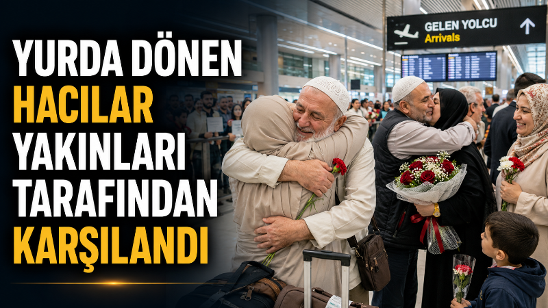 Kutsal topraklarda hac ibadetini tamamlayan hacılar, İstanbul Havalimanı’nda aileleri ve