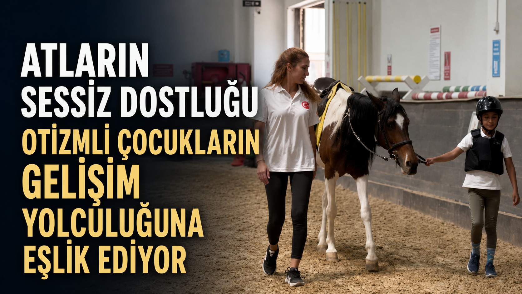 Konya’da Selçuklu Otizmli Bireyler Eğitim Vakfı bünyesinde uygulanan atla terapi