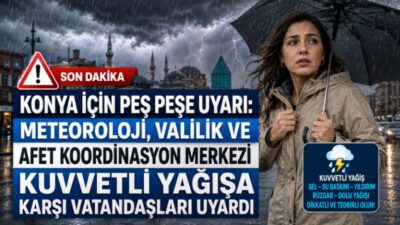 Konya’da bugün öğle saatlerinden sonra güneybatı ilçelerinde yerel kuvvetli gök