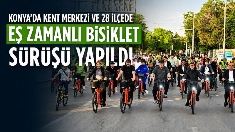 Konya Büyükşehir Belediyesi öncülüğünde Dünya Bisiklet Günü etkinlikleri kapsamında kent