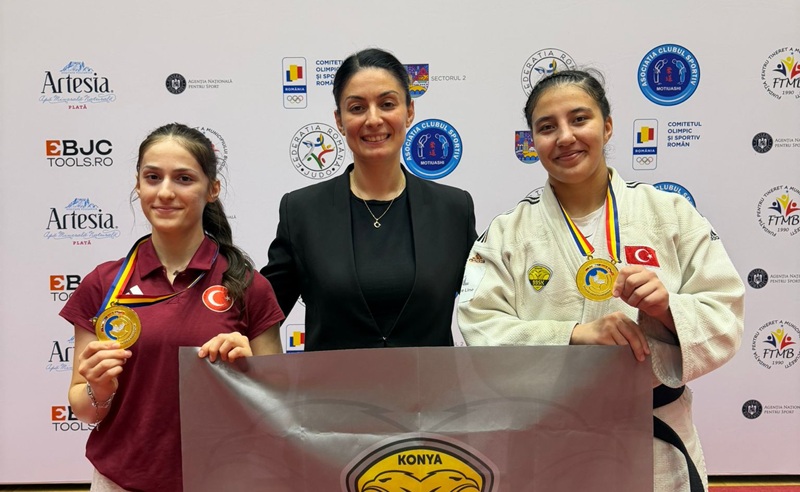 Konya Büyükşehir Belediyespor sporcuları, judo ve bisiklet branşlarında elde ettikleri