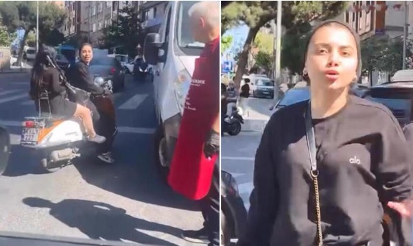 Kağıthane’de yol verme tartışması yaşadığı otomobil sürücüsüne saldıran motosikletli Zümra