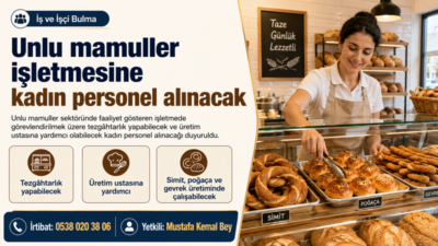 Unlu mamuller sektöründe faaliyet gösteren işletmede görevlendirilmek üzere tezgâhtarlık yapabilecek