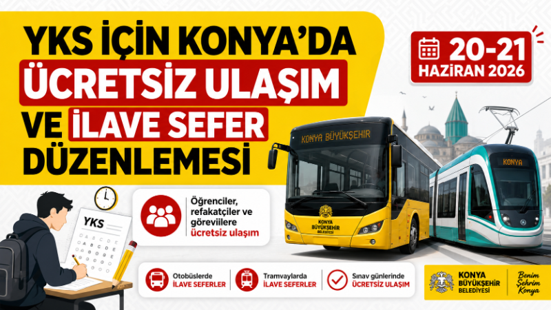 Konya’da 20-21 Haziran 2026 tarihlerinde yapılacak Yükseköğretim Kurumları Sınavı nedeniyle