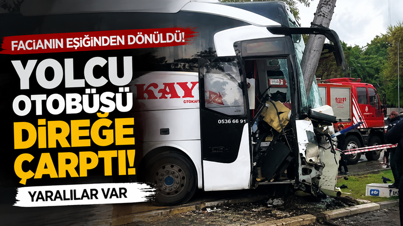 İstanbul’un Eyüpsultan ilçesinde şehirler arası yolcu otobüsü ile otomobilin çarpışması