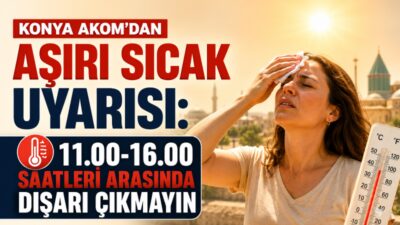 Konya Büyükşehir Belediyesi Afet Koordinasyon Merkezi, kent genelinde hava sıcaklıklarının