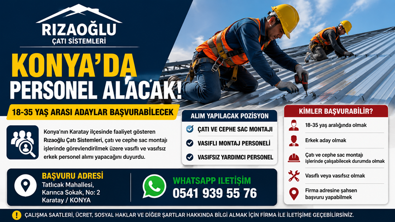Konya’nın Karatay ilçesinde faaliyet gösteren Rızaoğlu Çatı Sistemleri, çatı ve