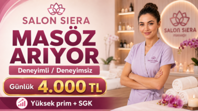 Salon Siera Massage, masaj salonunda görevlendirilmek üzere deneyimli veya deneyimsiz