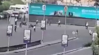 Fransa Cumhurbaşkanı Emmanuel Macron’un Suriye ziyareti sırasında başkent Şam’da dikkat