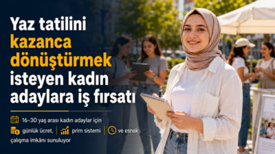 Yaz tatilini çalışarak değerlendirmek ve gelir elde etmek isteyen 16-30