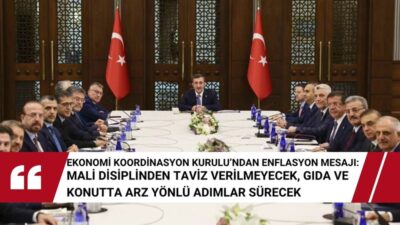 Cumhurbaşkanı Yardımcısı Cevdet Yılmaz başkanlığında toplanan Ekonomi Koordinasyon Kurulu, ekonomide