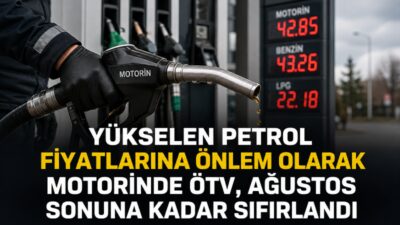 Bugün itibarıyla motorin üzerinden alınan ÖTV tutarı, ağustos ayının kalan