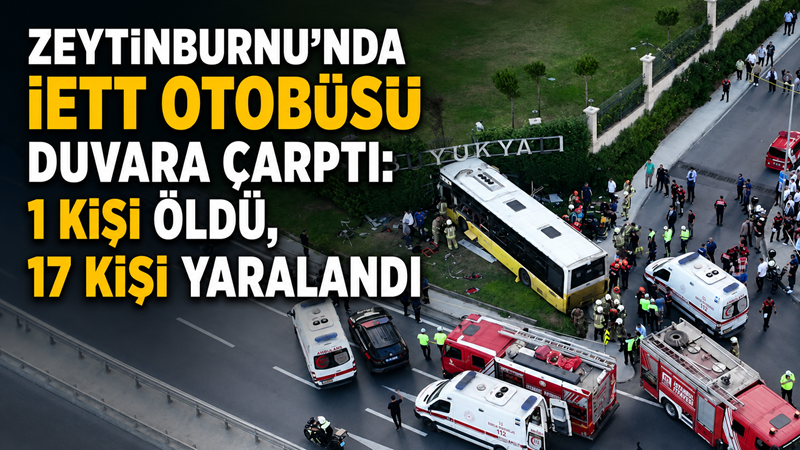 İstanbul’un Zeytinburnu ilçesinde seyir halindeki İETT otobüsünün bir sitenin bahçe