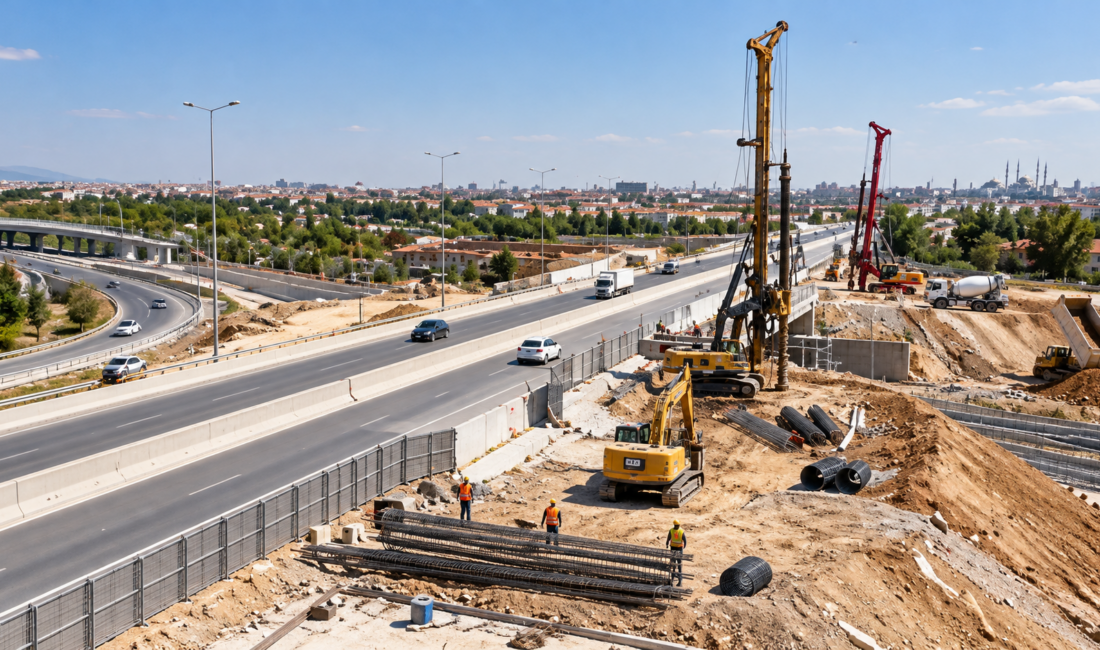 Konya Büyükşehir Belediyesi, Aksaray Kavşağı’nda yan yol çalışmalarına başladı. Proje