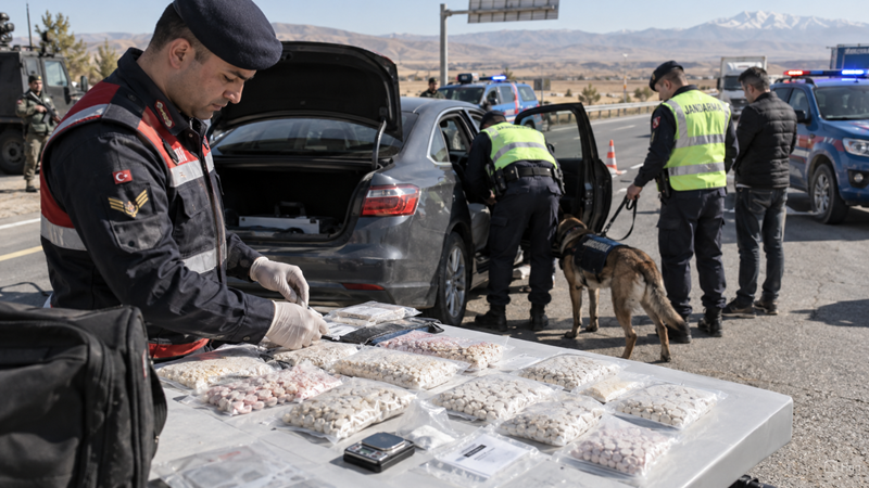 Aksaray’da jandarma ekiplerince düzenlenen uyuşturucu operasyonunda 2 bin 122 sentetik