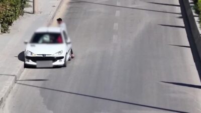 Kırıkkale’de dron destekli trafik denetimini fark edince otomobilini durdurup yanındaki