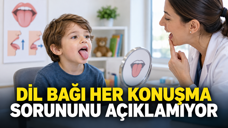 Çocuklarda dil bağının kısa, kalın veya belirgin görünmesi, tek başına