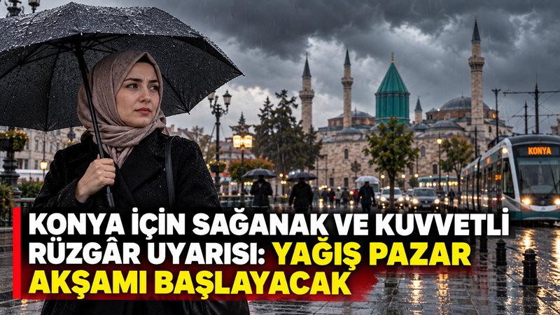Konya AKOM, kent genelinde etkili olması beklenen sağanak ve gök