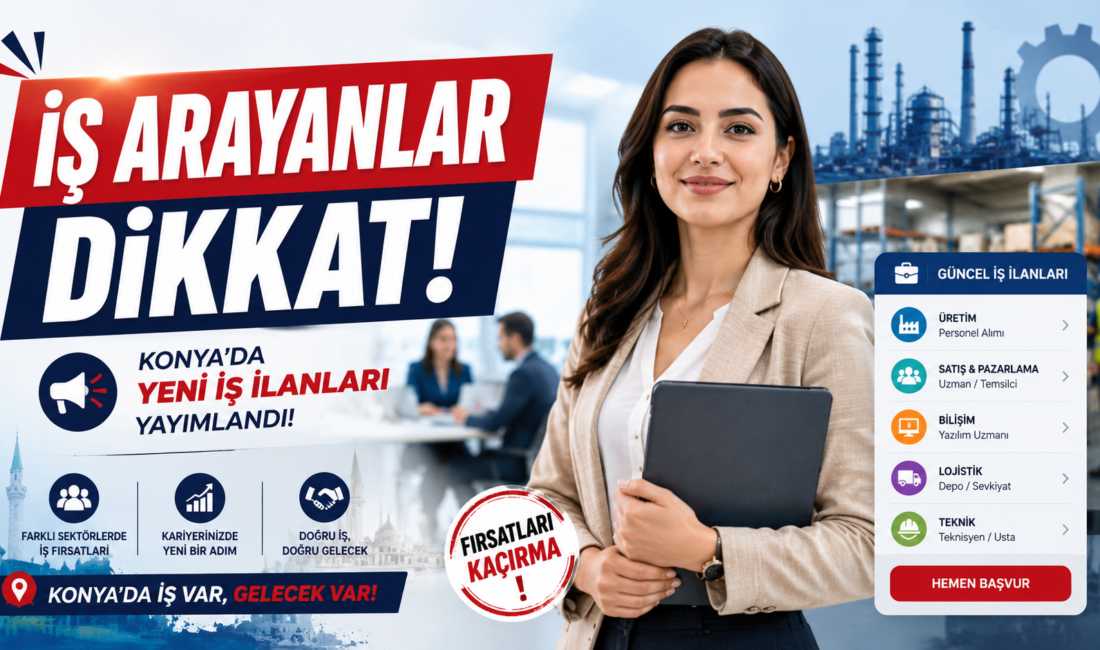 Konya Büyükşehir Belediyesi Konya Kariyer Merkezi’nde en son yayımlanan iş