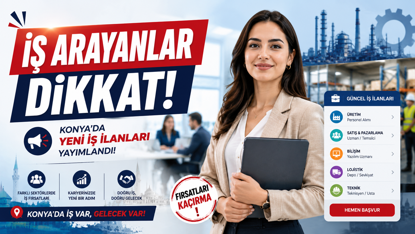 Konya Büyükşehir Belediyesi Konya Kariyer Merkezi’nde en son yayımlanan iş